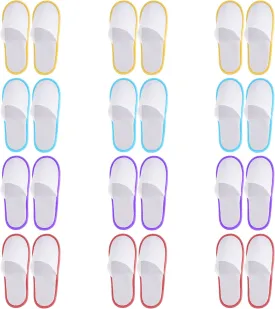 12 Pairs Non Slip Spa Slippers Home Slippers Spa slippers For Guest Unisex Reusable Spa Slippers for Women Home Indoor Bedroom Wedding Housewarming Party