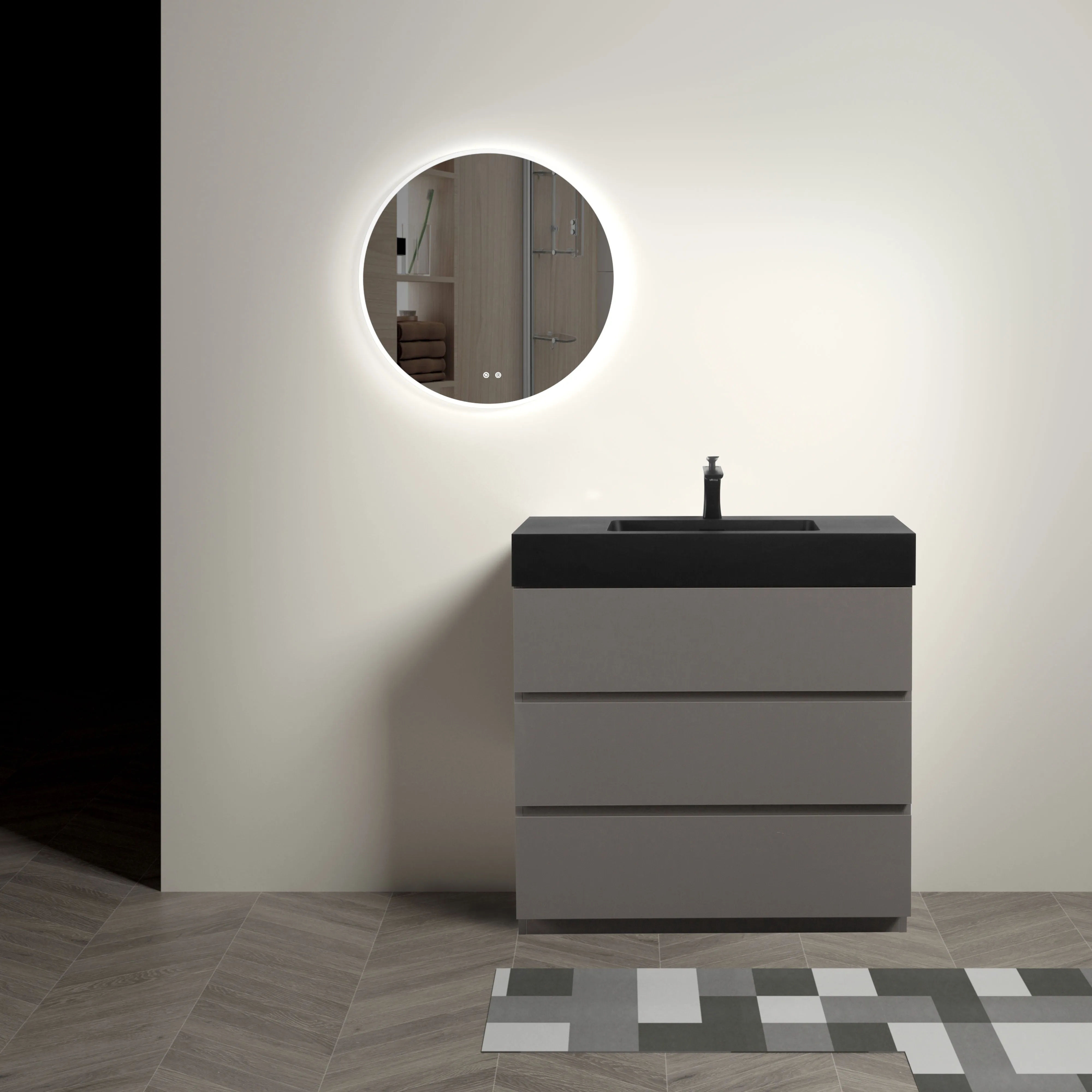 Alice - Bathroom Vanity With Sink, Large Storage Freestanding Bathroom Vanity For Modern Bathroom, One-Piece Sink Basin Without Drain And Faucet by Couch.com