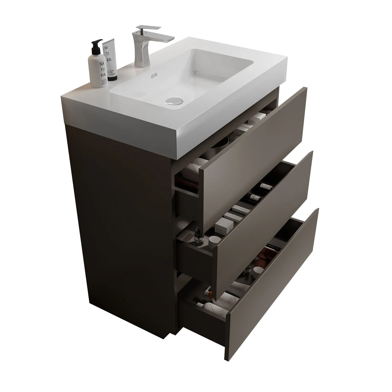 Alice - Bathroom Vanity With Sink, Large Storage Freestanding Bathroom Vanity For Modern Bathroom, One-Piece Sink Basin Without Drain And Faucet by Couch.com
