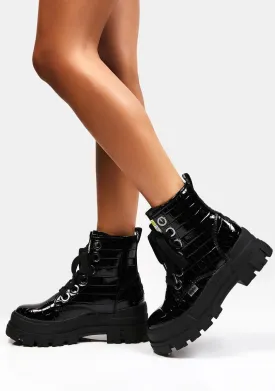 Aspha Lace-Up Hi Croc Boots