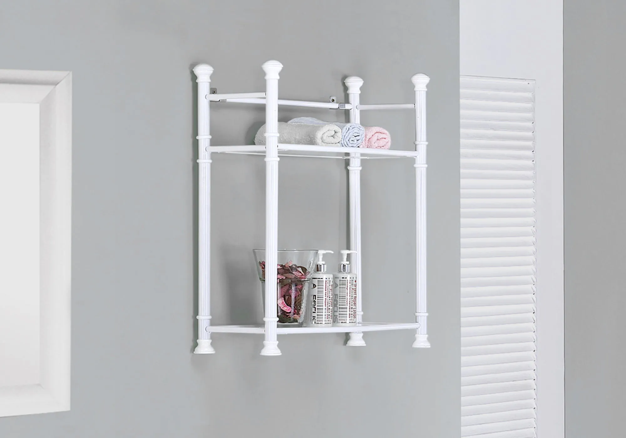 Bathroom Accent, Shelves, Storage, Tempered Glass, Contemporary & Modern - White by Couch.com