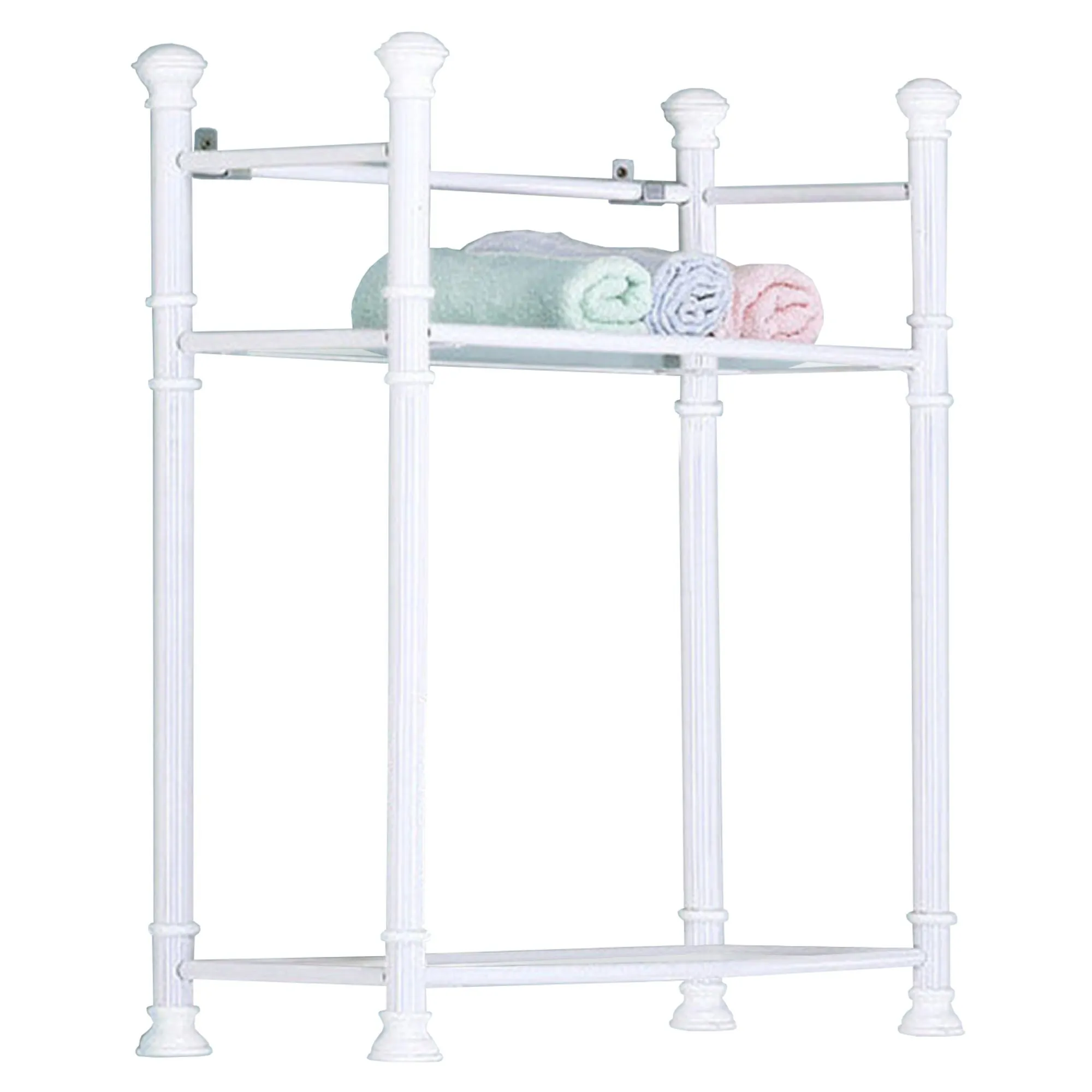 Bathroom Accent, Shelves, Storage, Tempered Glass, Contemporary & Modern - White by Couch.com