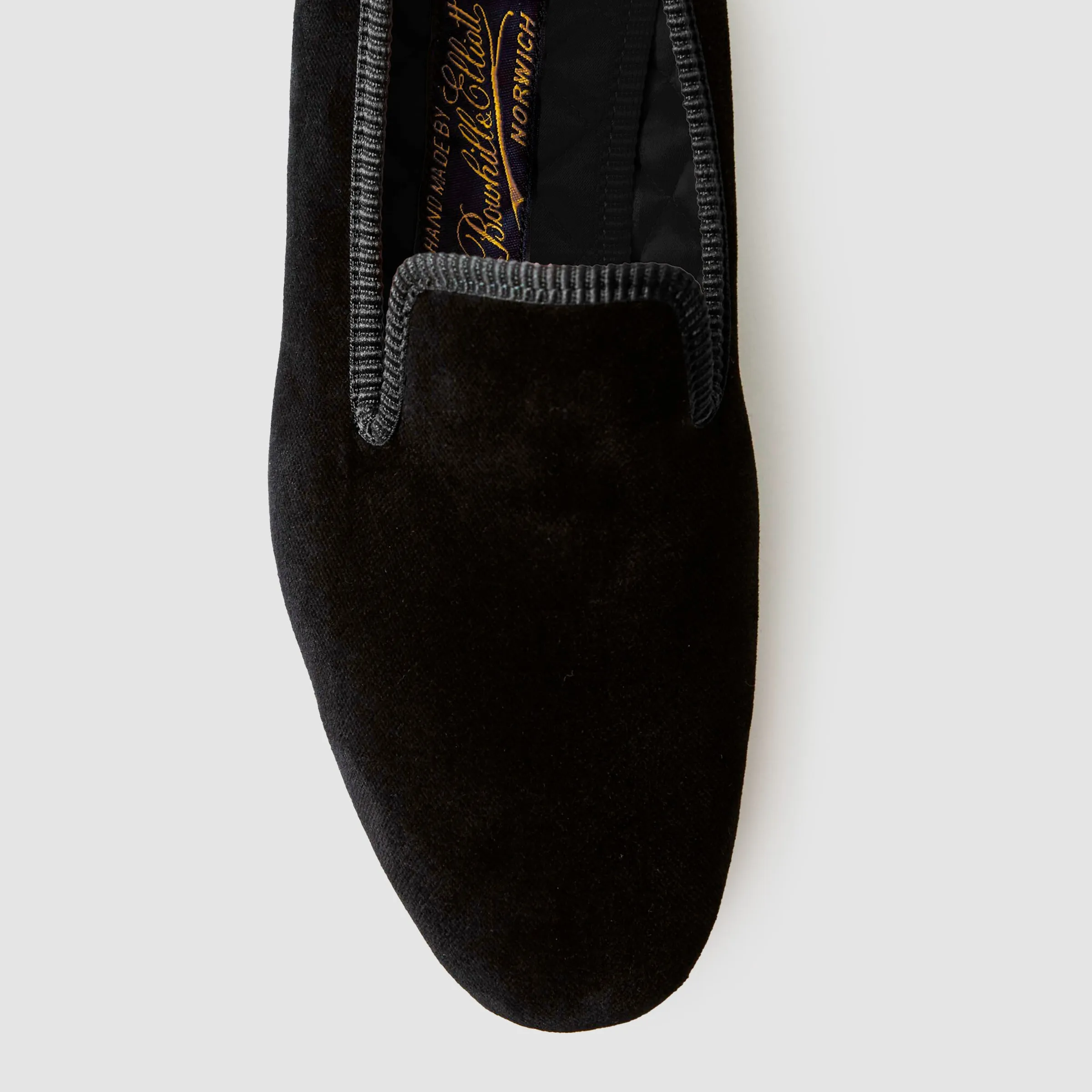 Black Velvet Plain Albert Slipper