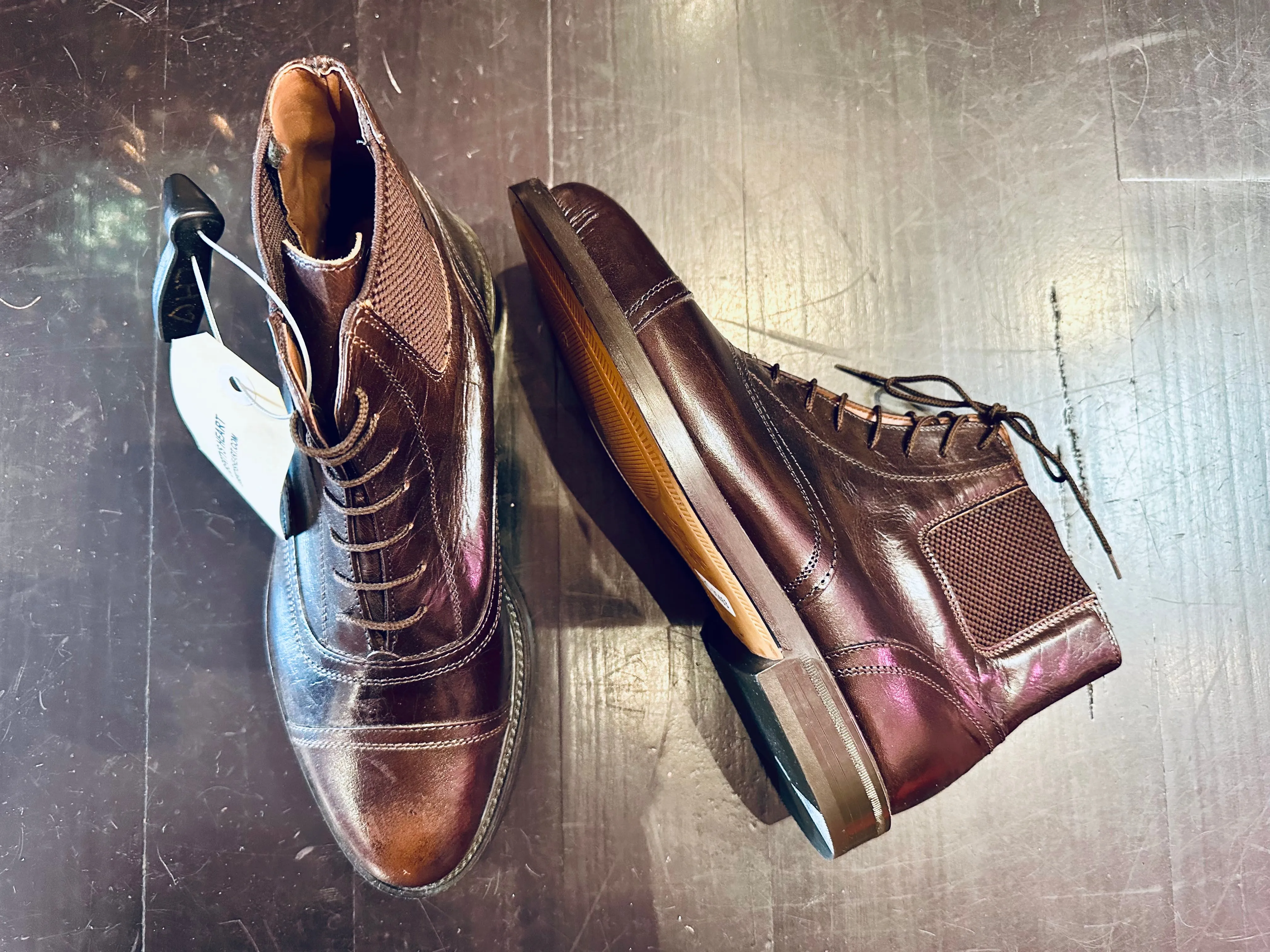 Brown 70s Leather Lace Up Boots
