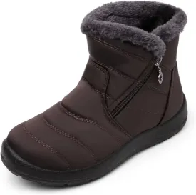 Cheval Winter Snow Zip Up Boots for Women, Fur Lined Warm Ankle Booties, Outdoor Anti-slip Waterproof Comfortable Short Boot, Botas De Invierno Para Mujert
