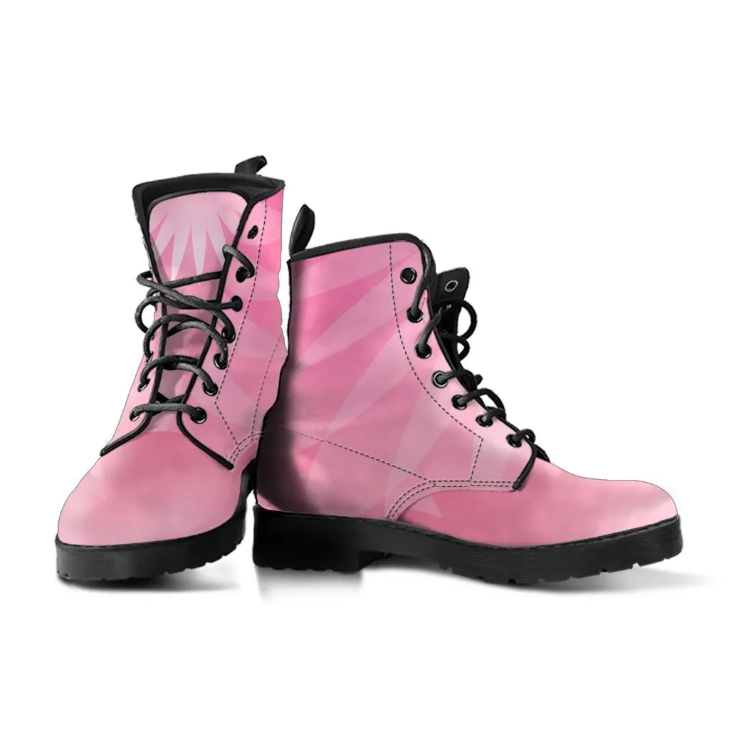 Combat Boots - Shades in Sweet Pink |  Boho Shoes, Handmade Lace Up Boots, Vegan Leather Lace Up Boots, Aesthetic Shoes, Sorority Shoes