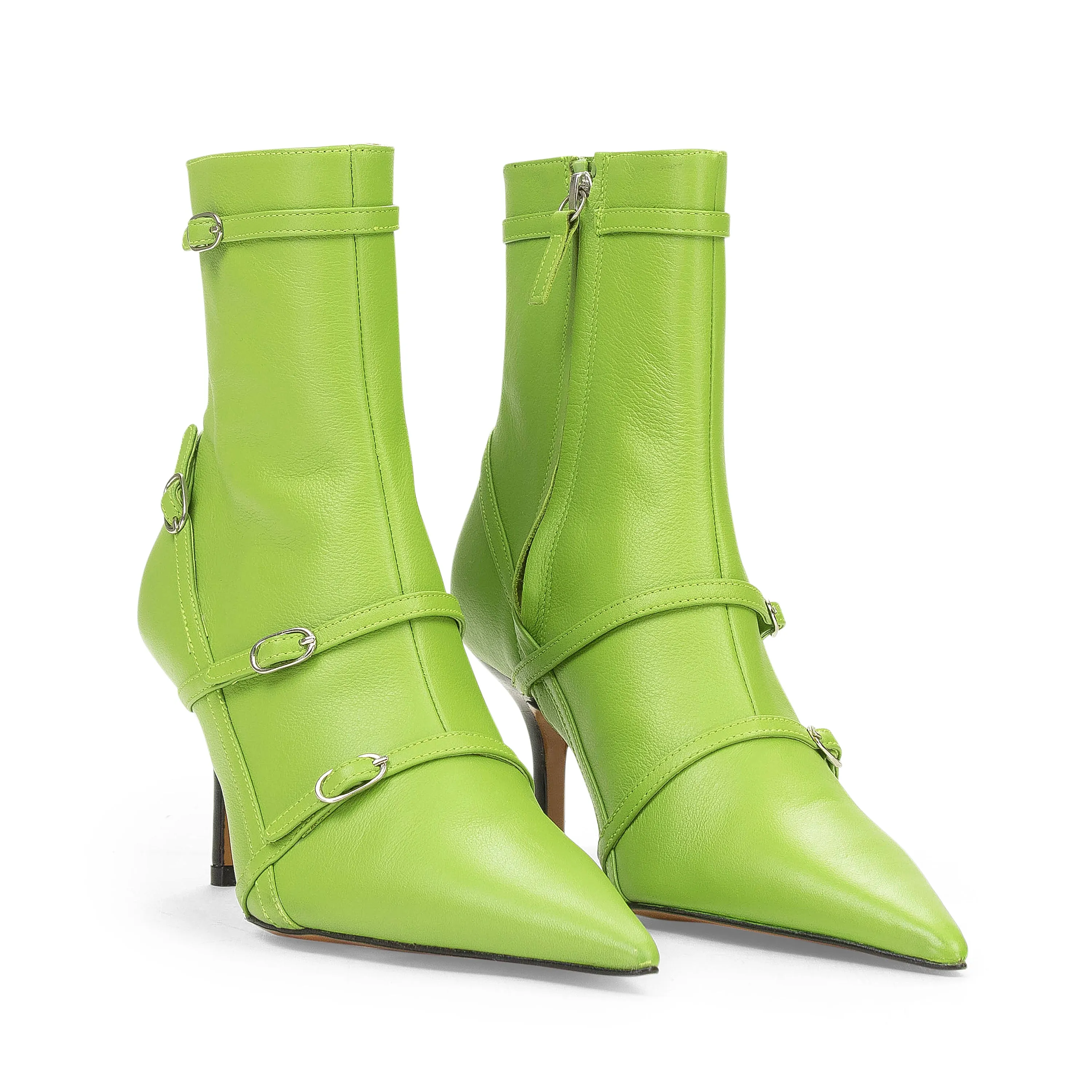 GREEN BELT ANKLE BOOTS