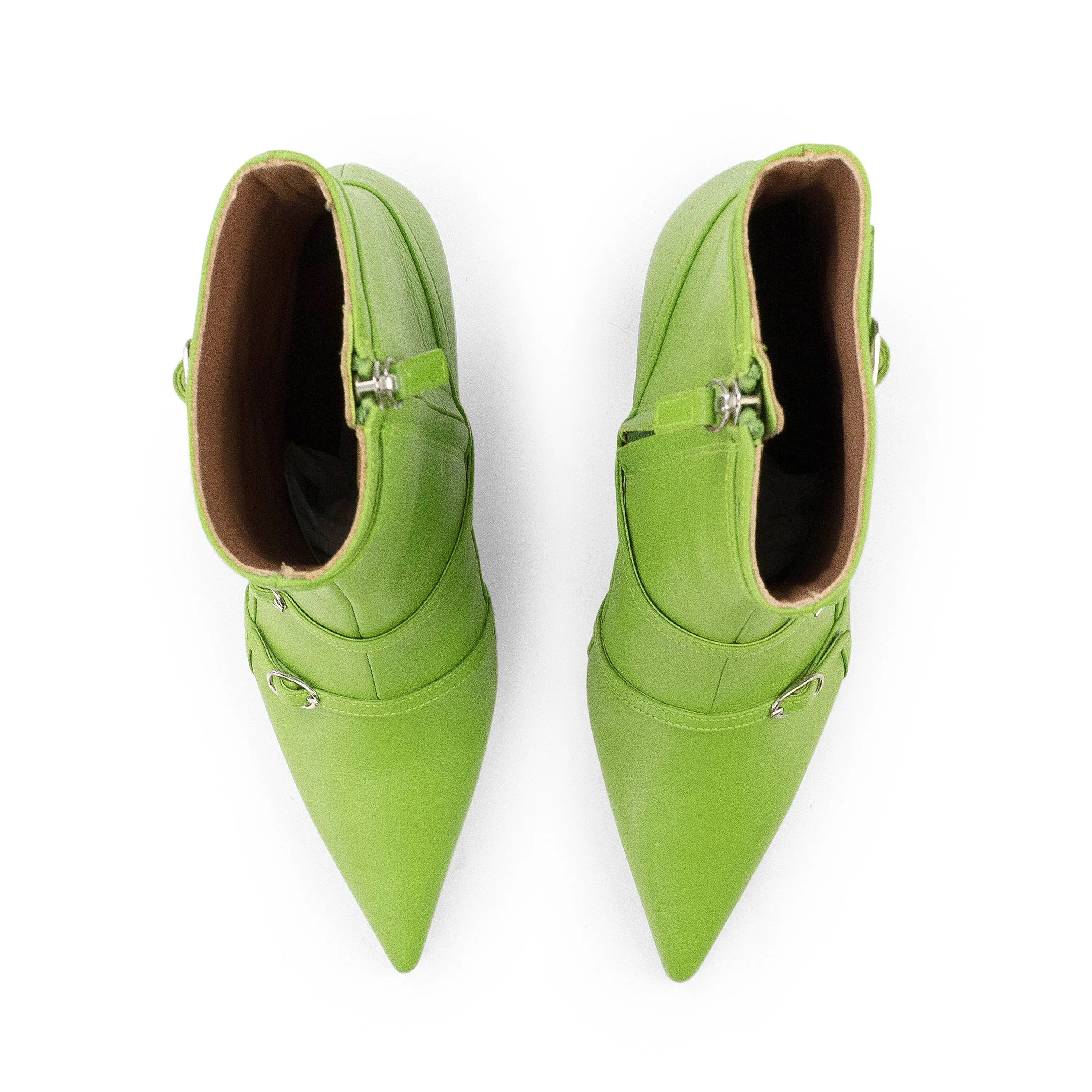 GREEN BELT ANKLE BOOTS