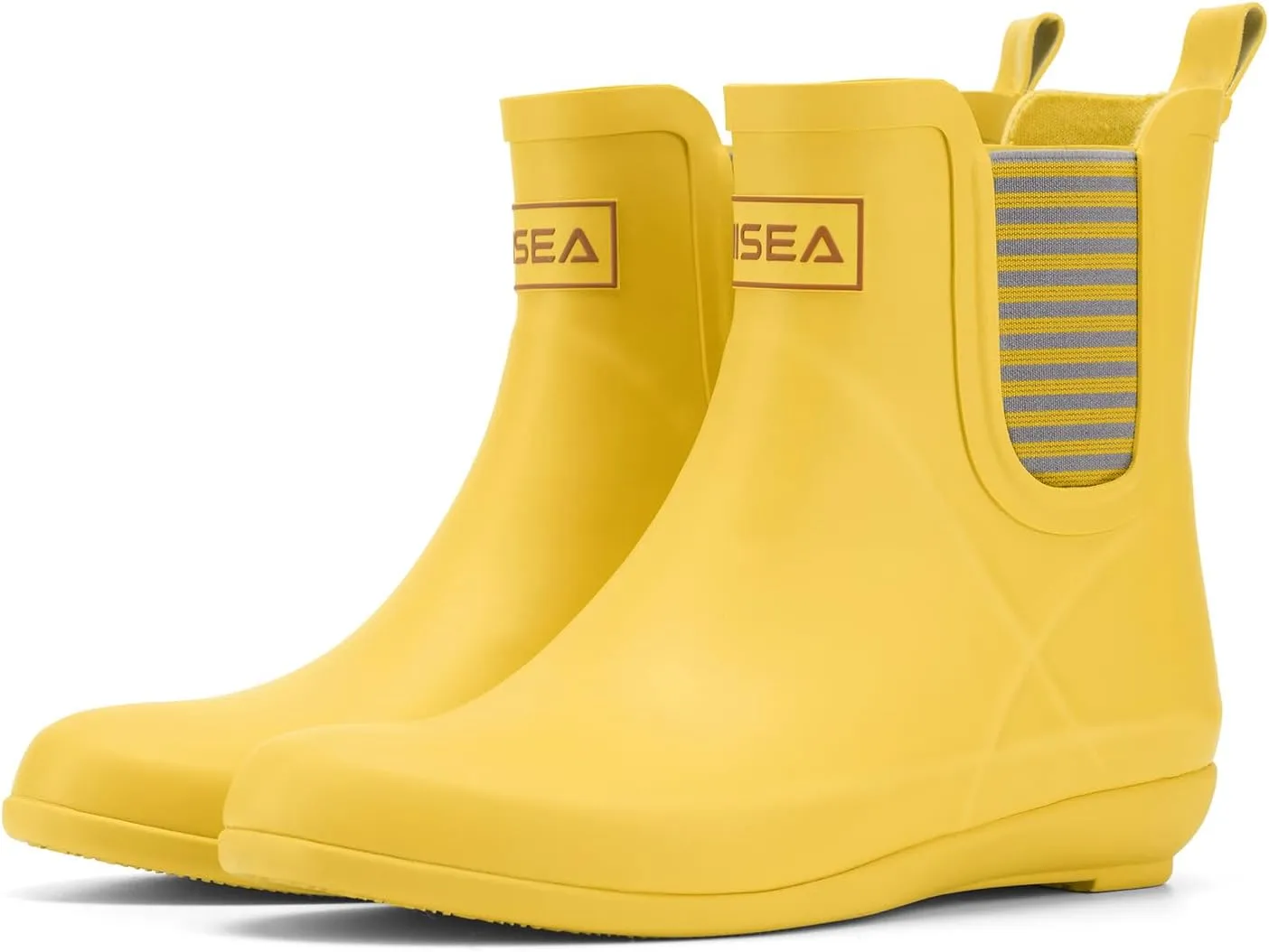 HISEA Women's Ankle Rain Boots Waterproof Chelsea Boots Rubber Garden Shoes Wedge Heel Anti-Slipping Rainboots for Ladies with Comfort Insole Lightweight Short Rain Shoes Outdoor Work Booties