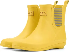 HISEA Women's Ankle Rain Boots Waterproof Chelsea Boots Rubber Garden Shoes Wedge Heel Anti-Slipping Rainboots for Ladies with Comfort Insole Lightweight Short Rain Shoes Outdoor Work Booties
