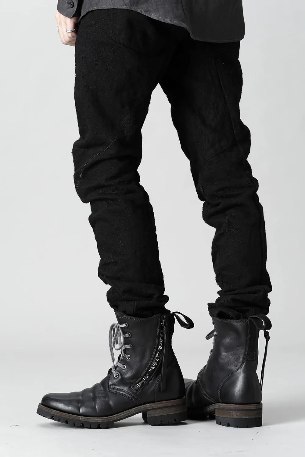 Horse Leather Lace-Up Combat Boots Black