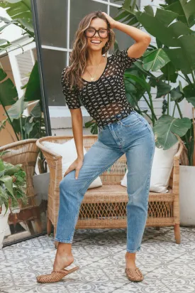 Late Night Rendezvous Crop Top Black