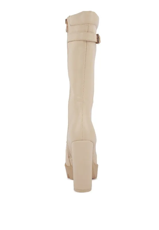 Magnolia Beige Lace Up Combat Boot