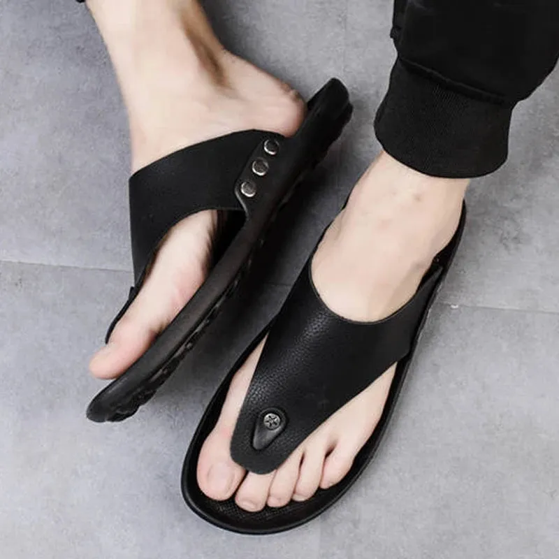 Mens Flip Flops Beach Casual Non-Slip Bathroom Slippers