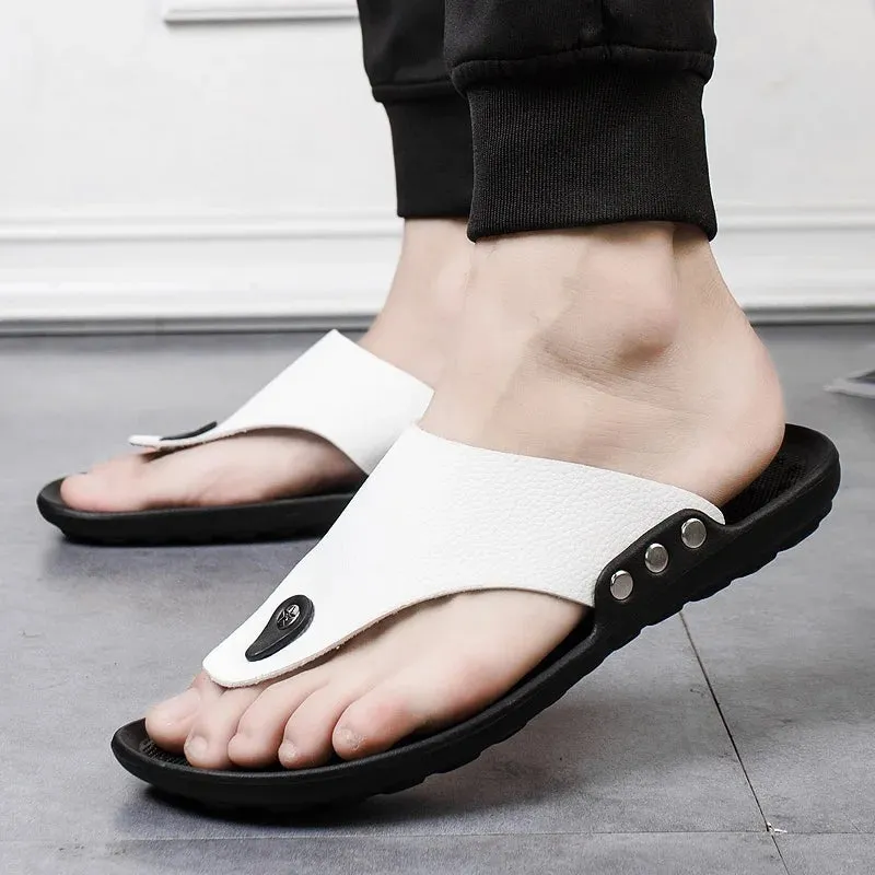 Mens Flip Flops Beach Casual Non-Slip Bathroom Slippers