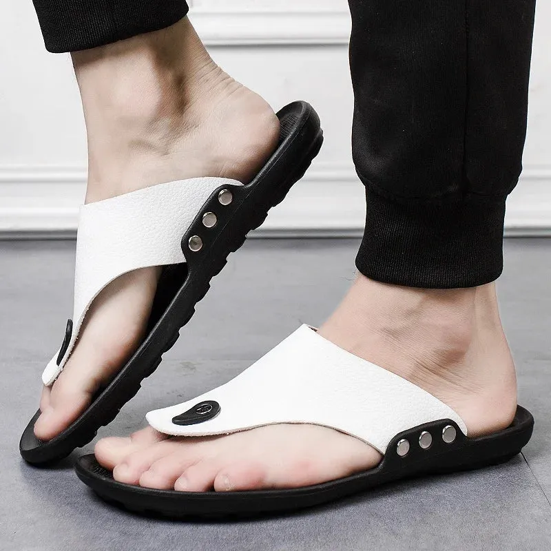 Mens Flip Flops Beach Casual Non-Slip Bathroom Slippers