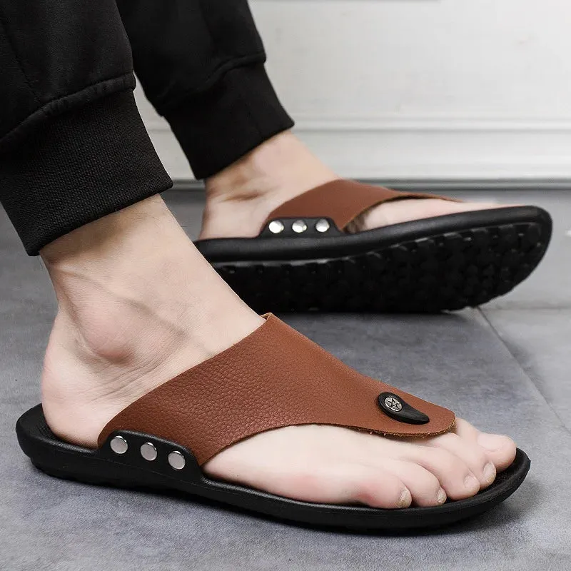 Mens Flip Flops Beach Casual Non-Slip Bathroom Slippers