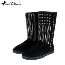 Montana West Snow Boot with Stars and Studs