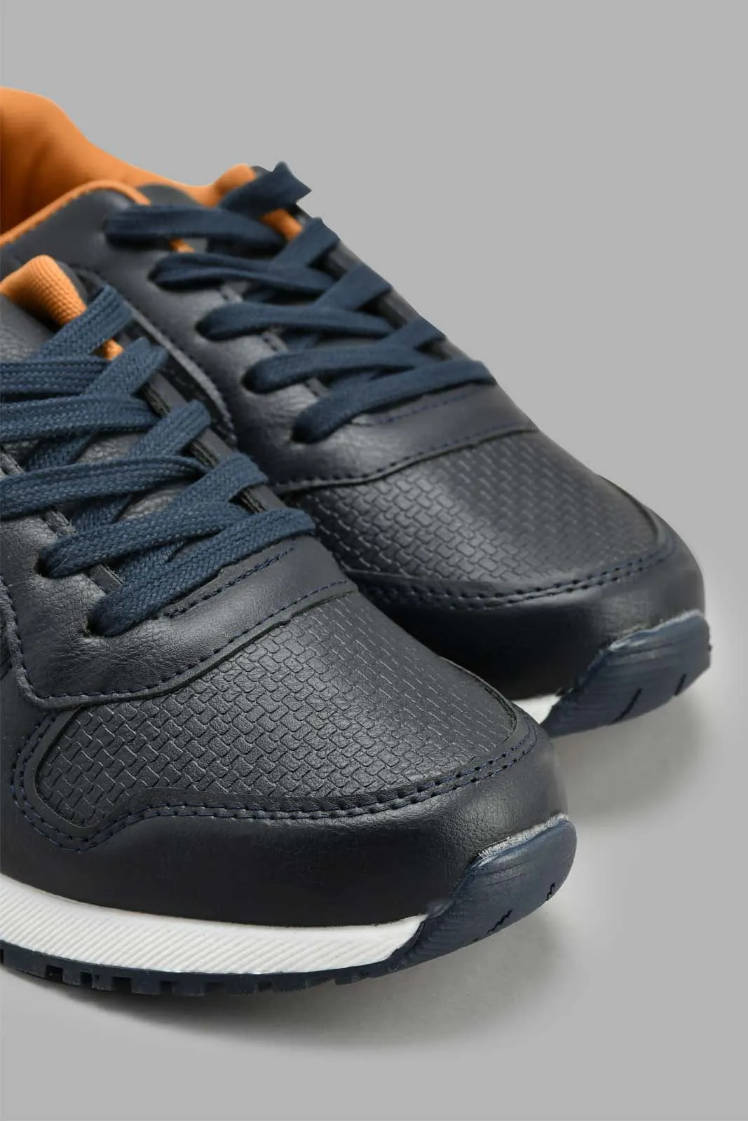 Navy Textured Skate Sneaker