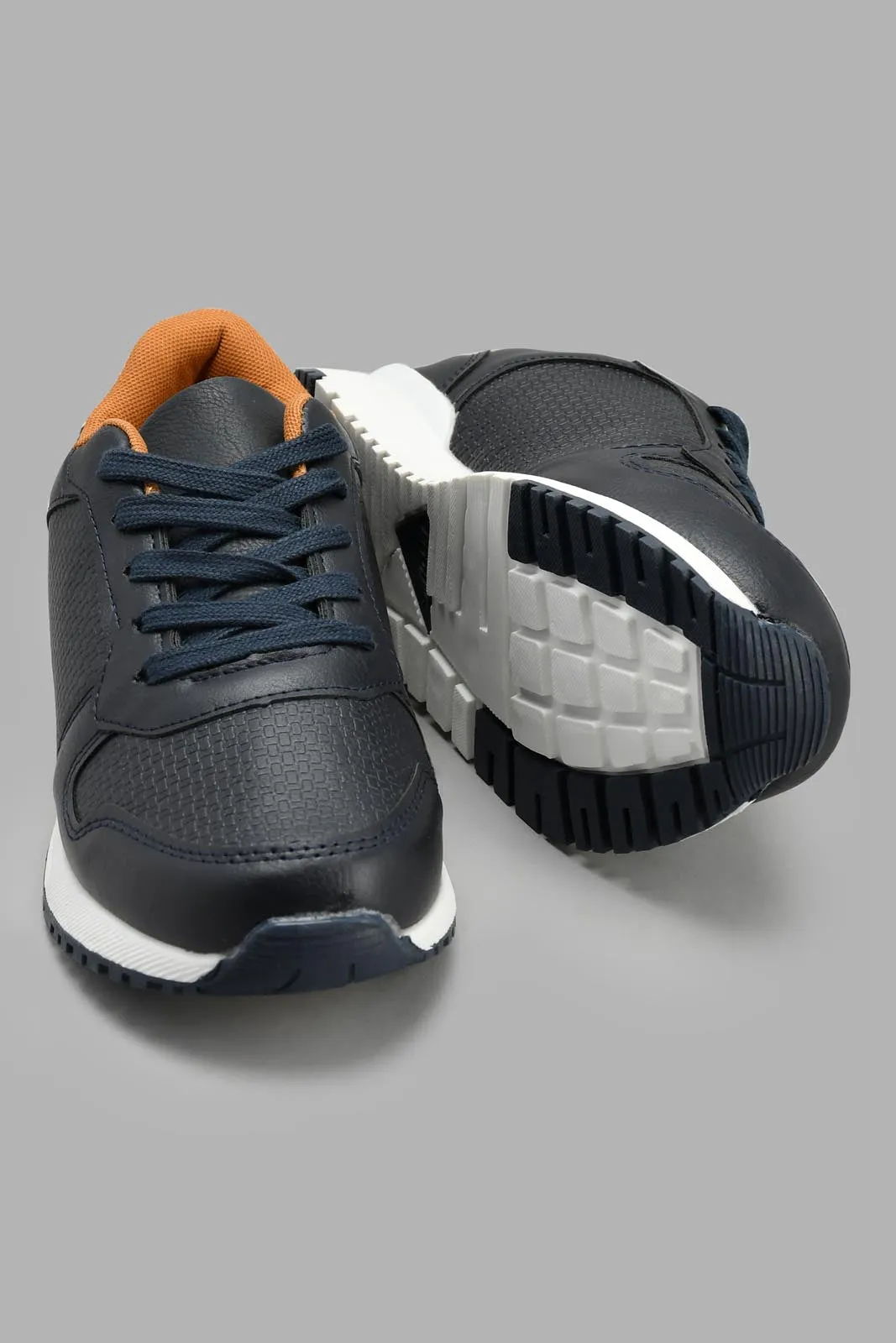 Navy Textured Skate Sneaker