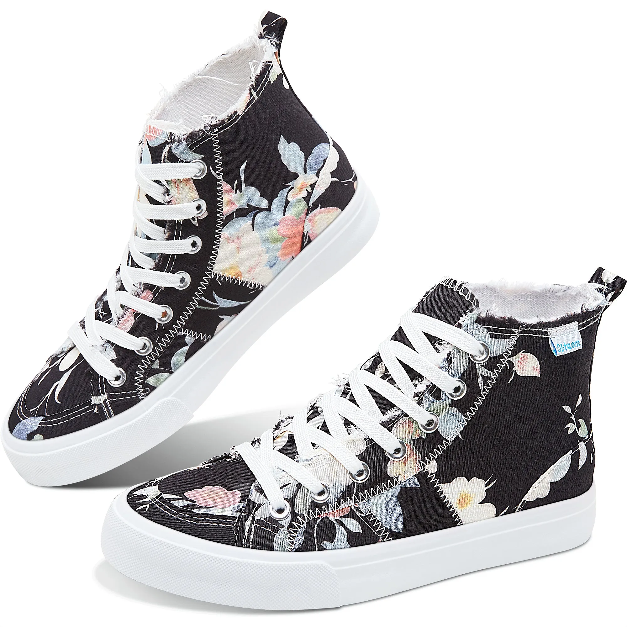 Obtaom Womens High Top Canvas Shoes Play Mid Fashion Sneaker