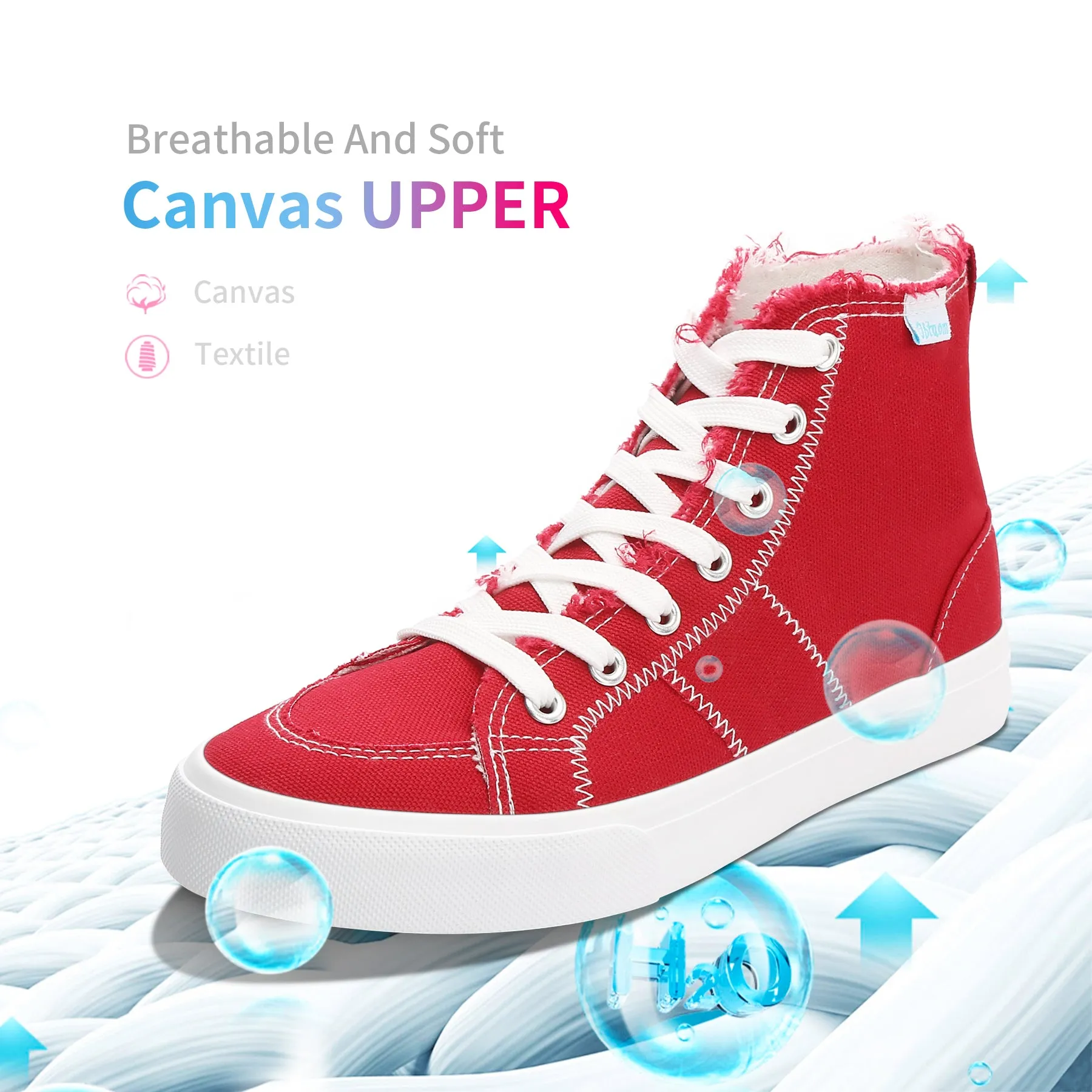 Obtaom Womens High Top Canvas Shoes Play Mid Fashion Sneaker