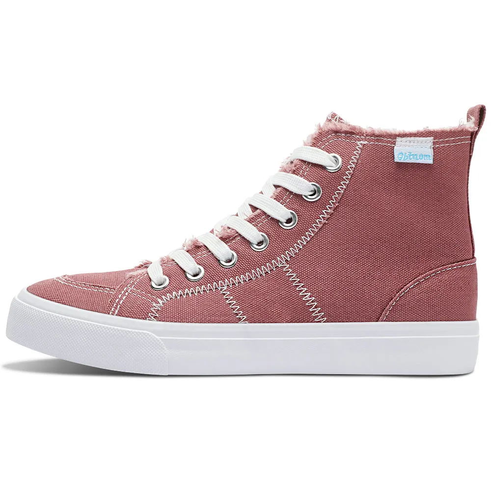 Obtaom Womens High Top Canvas Shoes Play Mid Fashion Sneaker