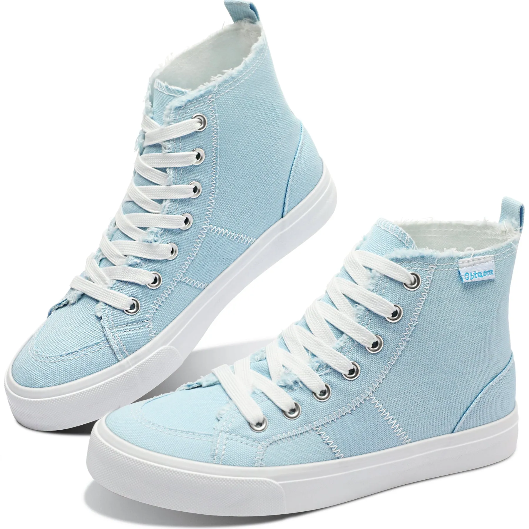 Obtaom Womens High Top Canvas Shoes Play Mid Fashion Sneaker