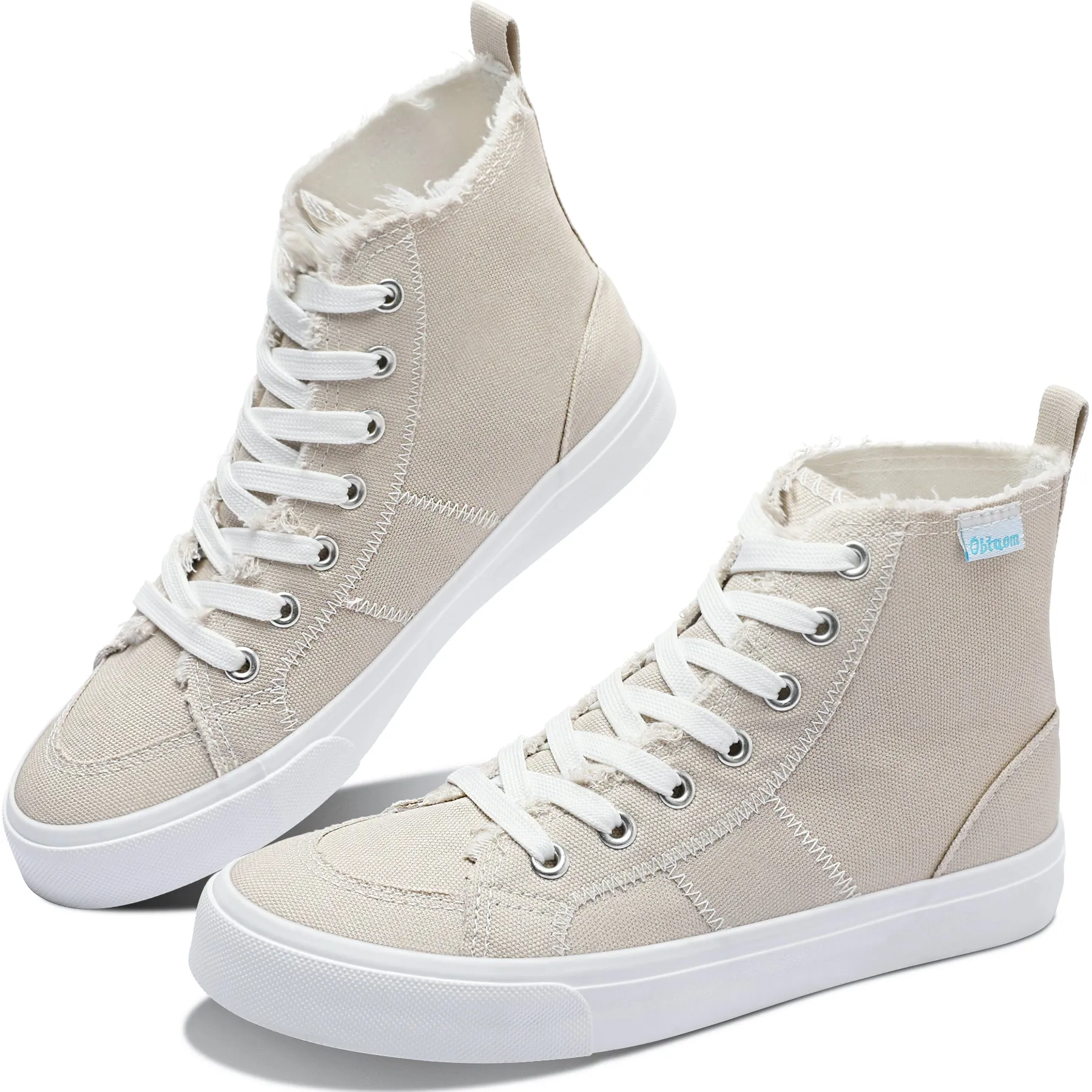 Obtaom Womens High Top Canvas Shoes Play Mid Fashion Sneaker