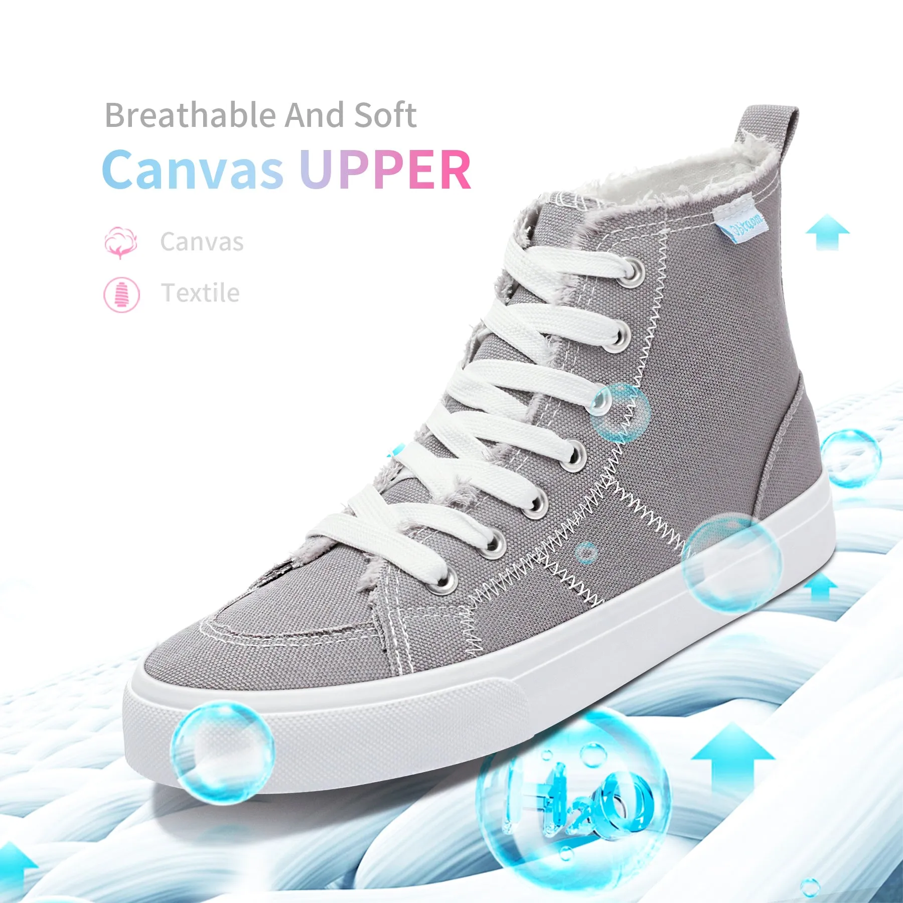 Obtaom Womens High Top Canvas Shoes Play Mid Fashion Sneaker