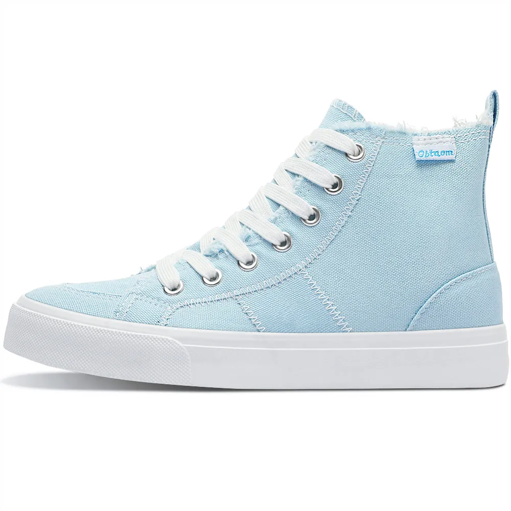 Obtaom Womens High Top Canvas Shoes Play Mid Fashion Sneaker