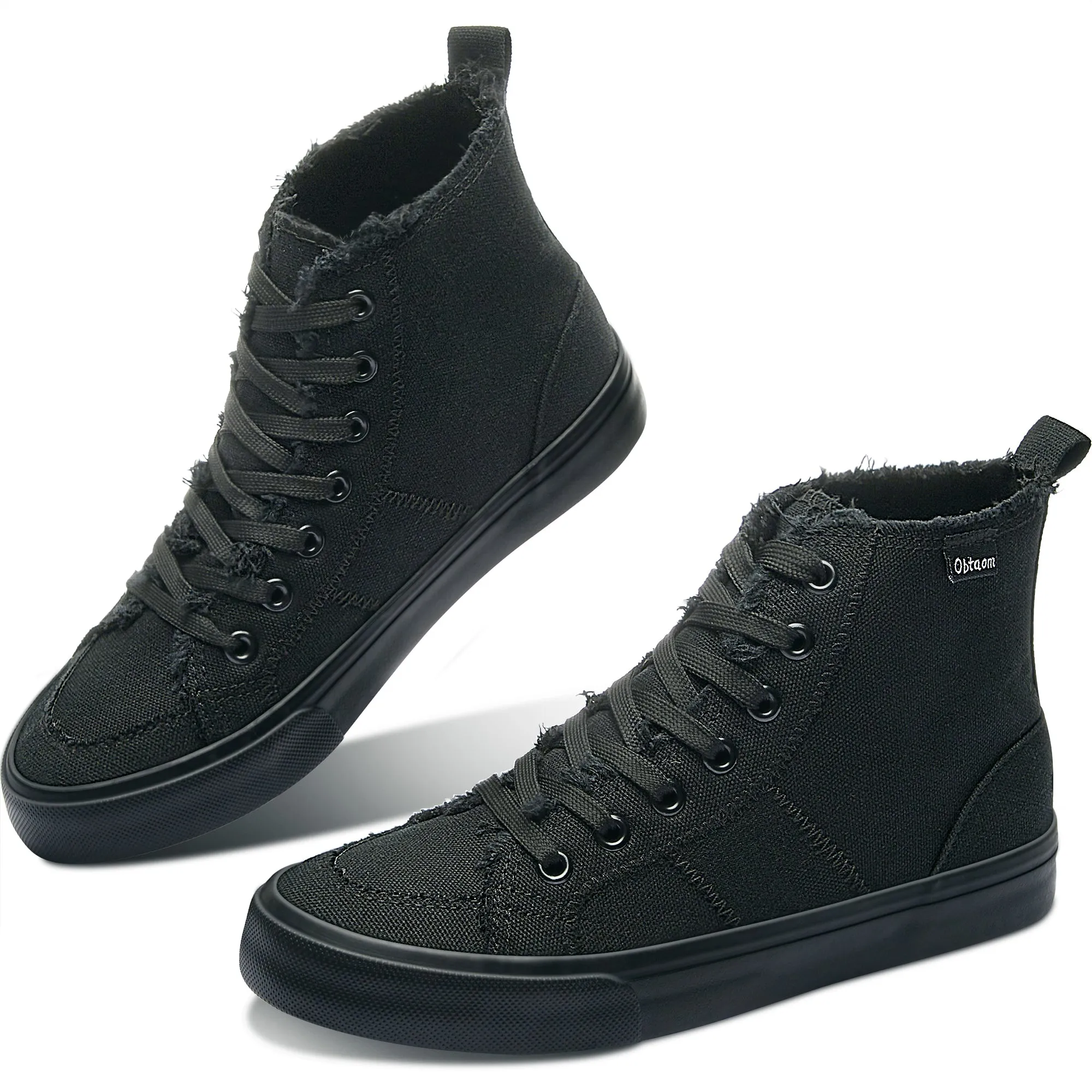 Obtaom Womens High Top Canvas Shoes Play Mid Fashion Sneaker