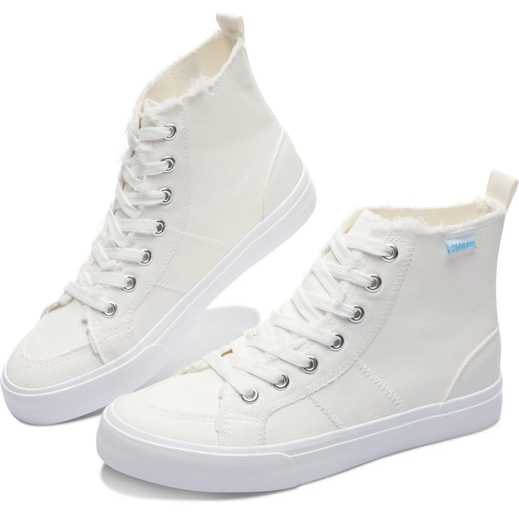 Obtaom Womens High Top Canvas Shoes Play Mid Fashion Sneaker