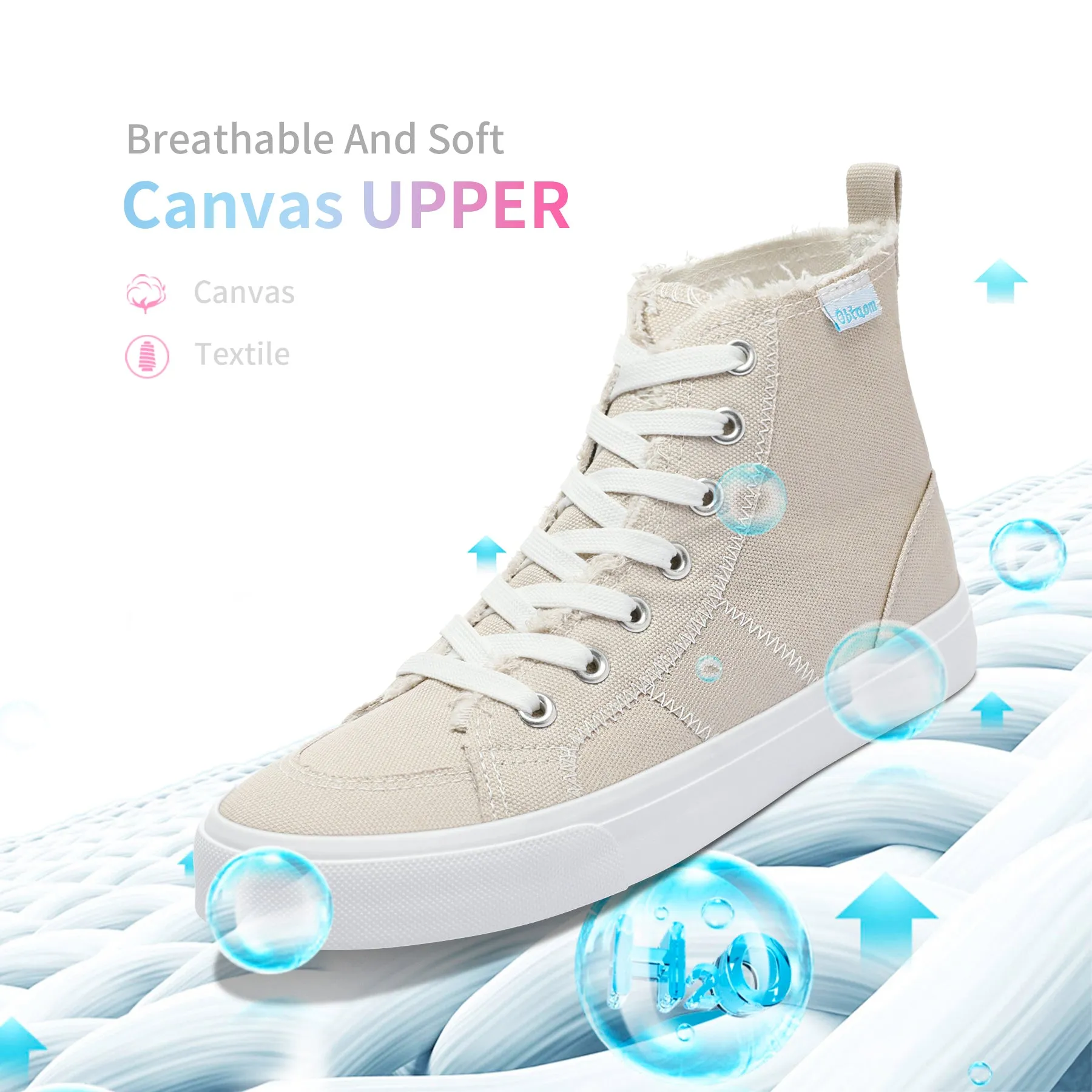 Obtaom Womens High Top Canvas Shoes Play Mid Fashion Sneaker