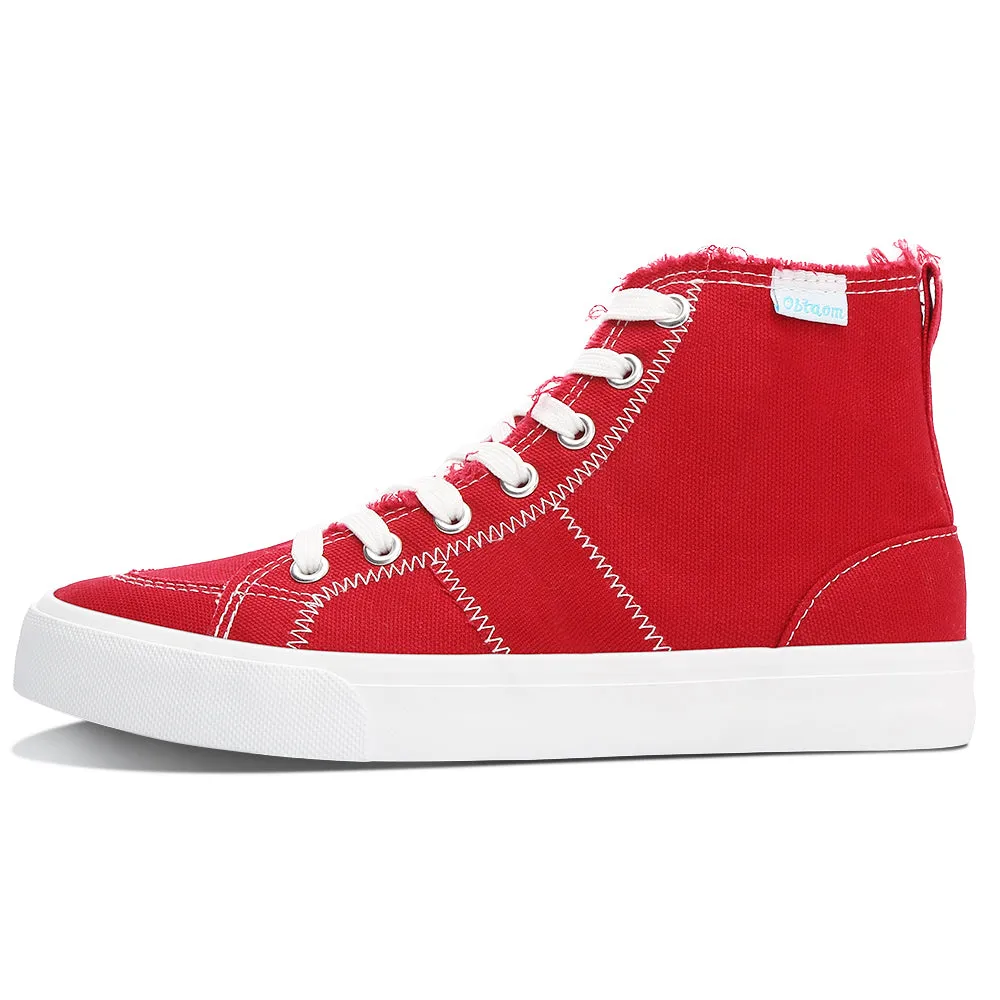 Obtaom Womens High Top Canvas Shoes Play Mid Fashion Sneaker