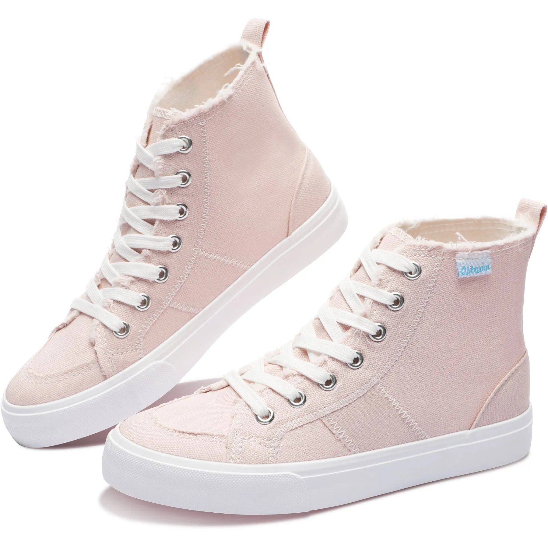 Obtaom Womens High Top Canvas Shoes Play Mid Fashion Sneaker