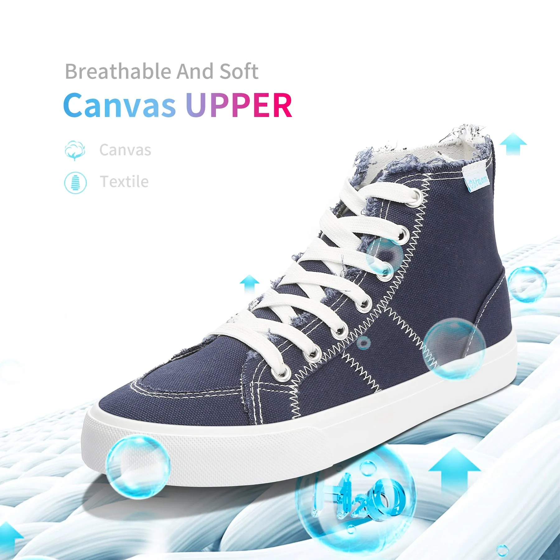 Obtaom Womens High Top Canvas Shoes Play Mid Fashion Sneaker
