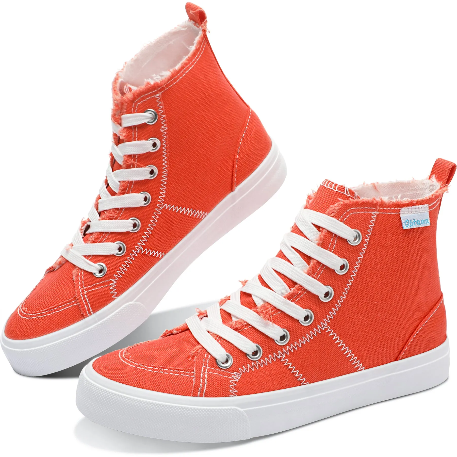 Obtaom Womens High Top Canvas Shoes Play Mid Fashion Sneaker