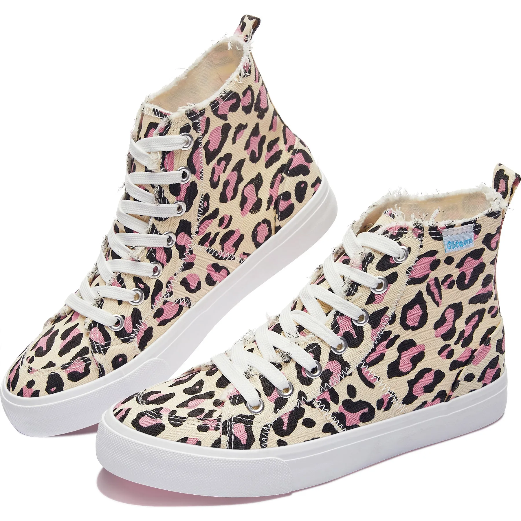 Obtaom Womens High Top Canvas Shoes Play Mid Fashion Sneaker