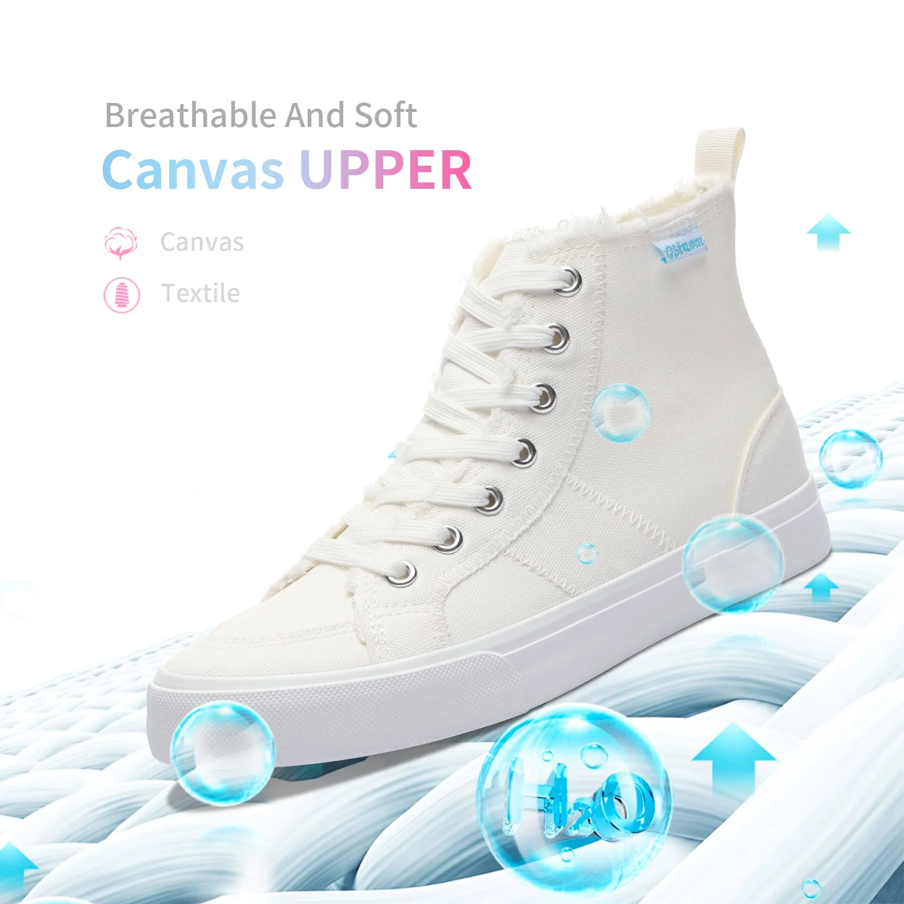 Obtaom Womens High Top Canvas Shoes Play Mid Fashion Sneaker