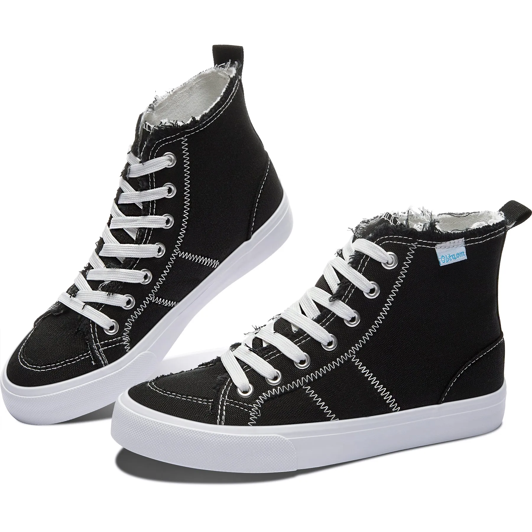 Obtaom Womens High Top Canvas Shoes Play Mid Fashion Sneaker