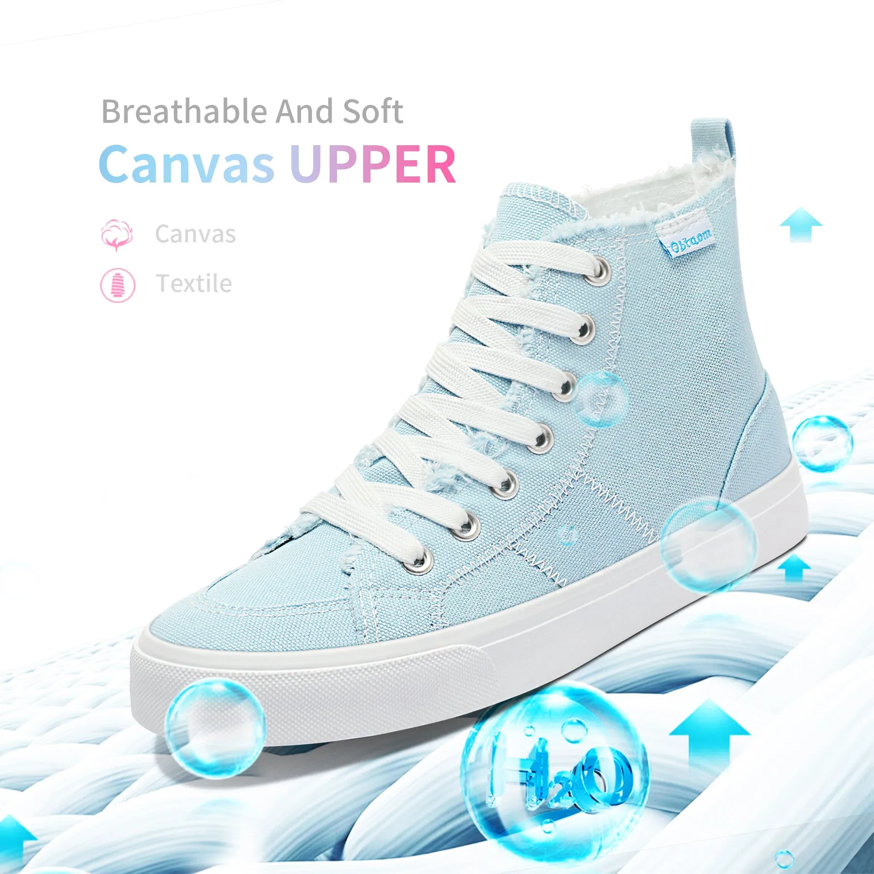 Obtaom Womens High Top Canvas Shoes Play Mid Fashion Sneaker