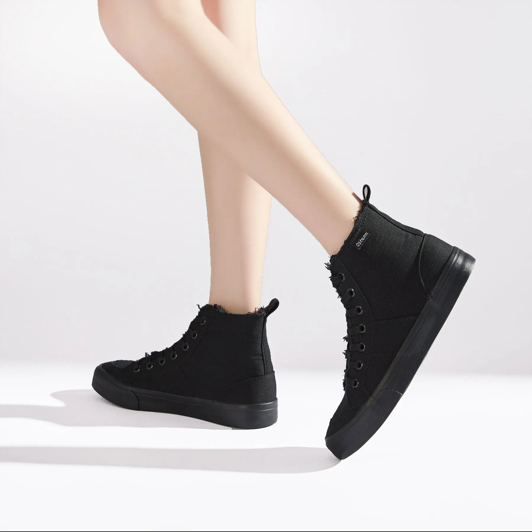 Obtaom Womens High Top Canvas Shoes Play Mid Fashion Sneaker