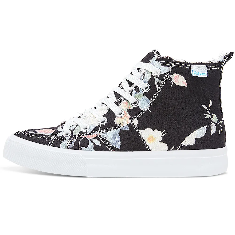 Obtaom Womens High Top Canvas Shoes Play Mid Fashion Sneaker