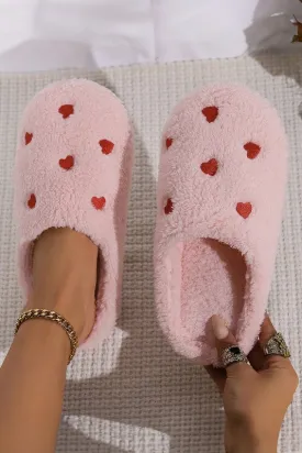 Plush Heart Slippers