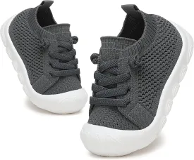 Toddler Baby Girls Boys Shoes Toddler Walking Sneakers Kids Barefoot Slip on Tennis Infant Shoes Lightweight Breathable for First Babies
