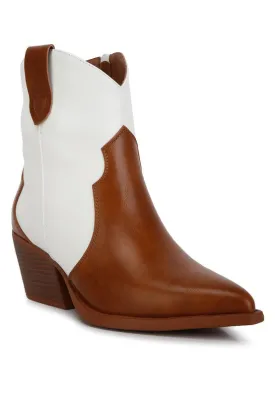 Two Tone Cowgirl Ankle Bootie